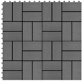 Ladrilhos de pavimento 11 pcs WPC 1m² 30x30 cm cinzento