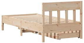 Cama sem colchão 90x200 cm madeira de pinho maciça