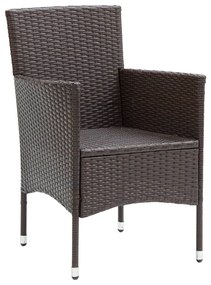 3 pcs conjunto de jantar para jardim castanho