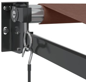 Toldo retrátil manual 400x300 cm castanho
