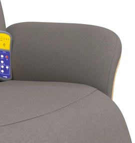 Cadeira massagens reclin. c/ apoio pés tecido cinza-acastanhado