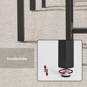 Conjunto Mesa de jantar com 2 bancos, mesa de cozinha, bancos de sala de jantar carvalho-preto