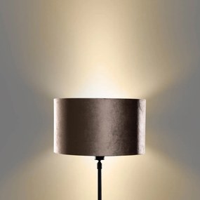 Candeeiro de Mesa Preto com Abajur de Veludo Verde 35cm - Parte Clássico / Antigo,Moderno