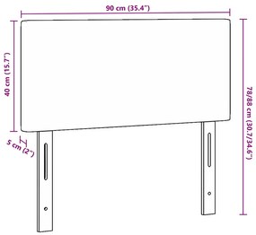 Cabeceira vidaXL Design Simples Cinza Claro 90 cm em Tecido de Corduro