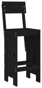 Cadeiras de bar 2 pcs 40x48,5x115,5 cm pinho maciço preto
