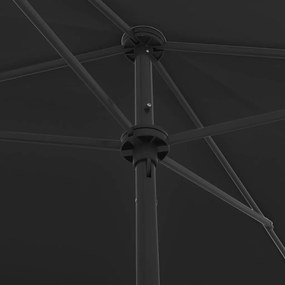 Guarda-sol de praia 200x125 cm preto