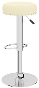 Bancos de bar 2 pcs tecido cor creme