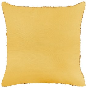Almofada decorativa em algodão amarelo 45 x 45 cm RHOEO Beliani