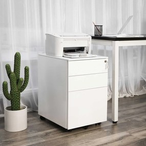 Móvel arquivo escritório com 3 gavetas  52 x 39 x 60 cm Branco