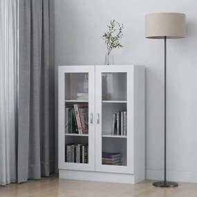 vidaXL Armário vitrine 82,5x30,5x115 cm derivados de madeira branco
