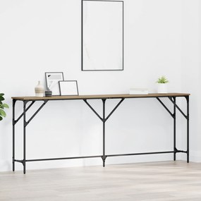 Mesa de Consola Carvalho Artesanal 200x29x75 cm Madeira
