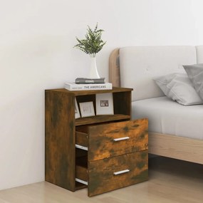 Mesa de cabeceira 50x32x60 cm cor carvalho fumado