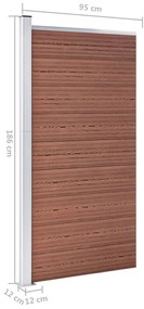 Painel de cerca 95x186 cm WPC castanho