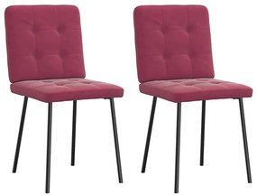 Cadeiras de jantar 2 pcs veludo vermelho tinto