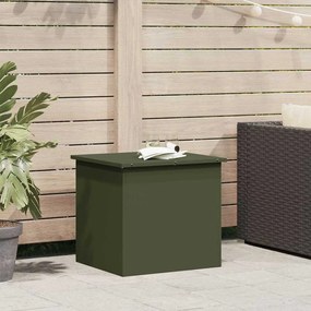 vidaXL Caixa de Armazenamento ao Ar Livre Verde Oliva - 55 x 50,5 x 50 cm, feita de aço laminado a frio.