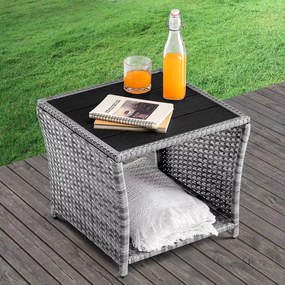 Mesa de apoio Jardim Polyrattan Vedis 45x45x40cm Cinzento