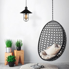 Candeeiro de Parede Ayazma – Preto – Diâmetro 25 cm, Altura 40 cm