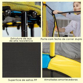 ZONEKIZ Trampolim Infantil Ø140 cm Trampolim para Crianças de 1-10 Ano