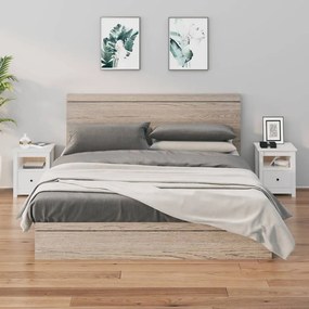 vidaXL Mesas de cabeceira 2 pcs 40x35x49 cm pinho maciço branco