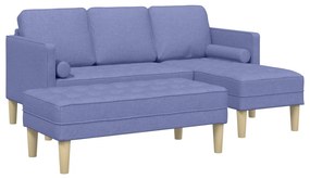 vidaXL Conjunto de Sofás 2 pcs Azul Jeans 173 x 131 x 67 cm tecido