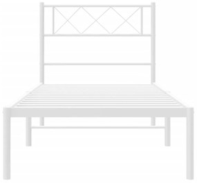 Estrutura de cama com cabeceira 80x200 cm metal branco