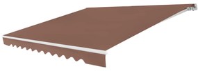 Toldo retrátil 3,6 x 3 m em alumínio com manivela e poliéster impermeável para exterior para janela, varanda, terraço Castanho