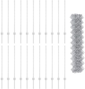 Conjunto de Cerca de Jardim 2 Peças Aço galvanizado 25 x 1 m
