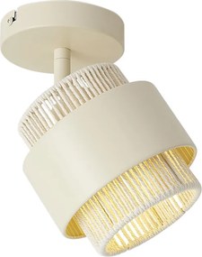 Foco moderno bege com corda, giratório e inclinável - Kora