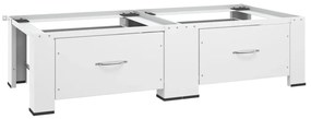 vidaXL Suporte duplo para máquina de lavar e secar c/ gavetas branco