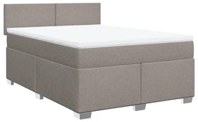 Cama com molas/colchão 160x200 cm tecido castanho-acinzentado
