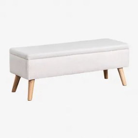 Banco Baú Estofado Adirane ↔︎ 120 Cm & Chenille Branco - Sklum