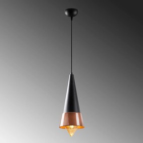 Candeeiro de Teto Dodo – Preto e Cobre – 19 x 19 cm