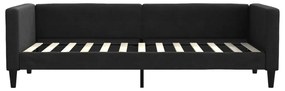 Sofá-cama com gavetão 80x200 cm tecido preto