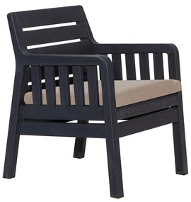 Conjunto de Jardim Antracite – 2 Sofás de 1 Lugar e Mesa de Centro – D