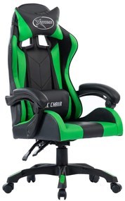 vidaXL Cadeira estilo corrida couro artificial verde