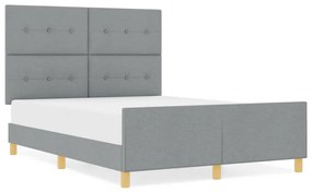 Cama vidaXL Cinza Claro 160x200 cm em Tecido
