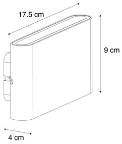 Candeeiro de Parede Preto Magnético Incl. LED Recarregável - Batt Moderno