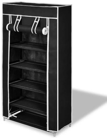 vidaXL Armário p/ sapatos com cobertura 58x28x106cm tecido preto