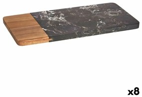 Tábua de corte Preto Mármore Acácia 15 x 1,3 x 30 cm (8 Unidades)