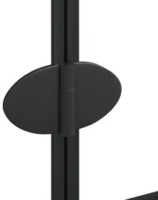 Divisória de chuveiro dobrável ESG 100x140 cm preto