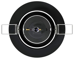 Luminárias Embutidas 12 pcs Redondas GU10 Pretas Ø90 mm em Aço