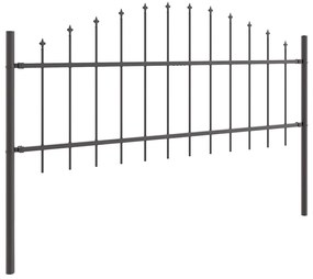 Cerca de Jardim com Topo Arqueado - Cinza, 13,6 x 0,75 m, Aço