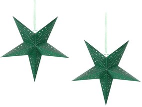 Conjunto de 2 estrelas de papel com LED em verde brilhante 45 cm MOTTI Beliani