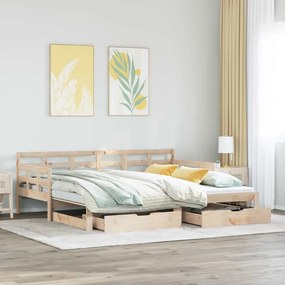 vidaXL Sofá-cama com gavetão e gavetas sem colchão 90x190 cm