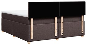 Cama com molas/colchão 200x200 cm tecido castanho-escuro