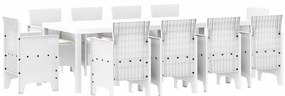 Conjunto de Jantar Jardim 11 pcs Branco 250 x 100 x 73 cm