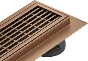 Mexen Flat 360° M33 ralo de duche linear rotativo 90 cm, cobre escovado - 1C33090-40