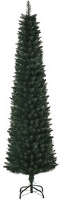 HOMCOM Árvore de Natal Artificial Altura 180cm com 380 Ramos de Folhas de PVC Ignífugos Base Dobrável e Suporte Metálico Ø56x180cm Verde