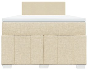 Cama boxspring com colchão 120x190 cm tecido cor creme