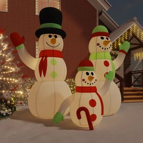 345387 vidaXL Família bonecos de neve insuflável com luzes LED 500 cm